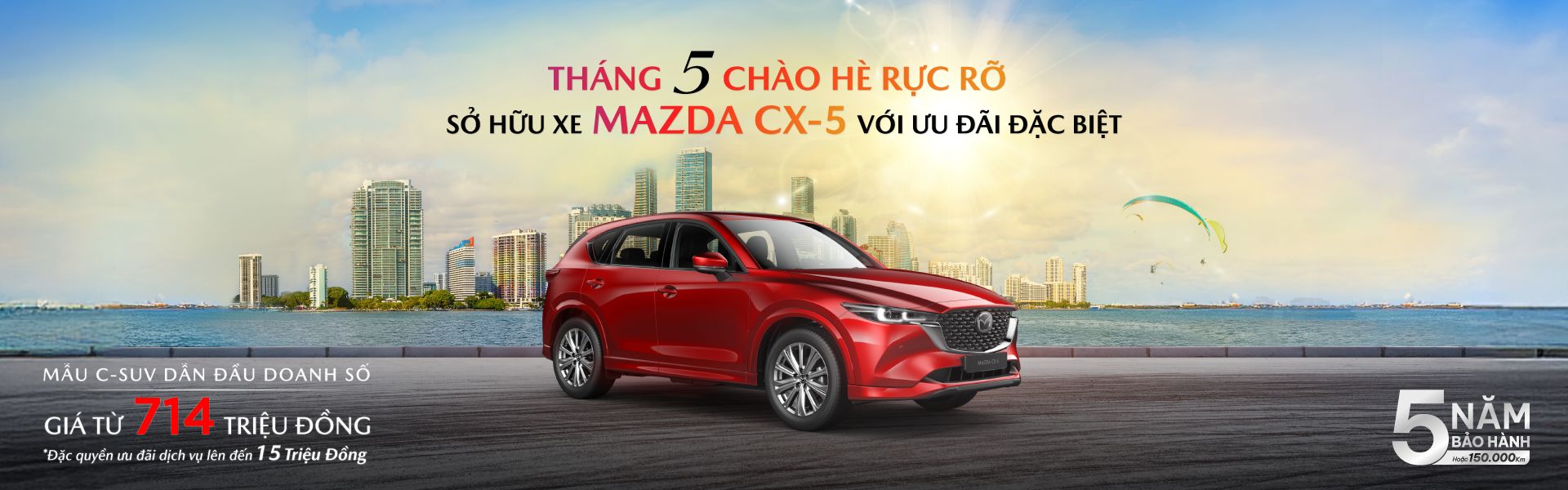 mazda cx 5 Mazda Bình Dương – Ưu đãi mùa hè tháng 5: Dịch vụ 15 triệu & trả trước chỉ từ 20%